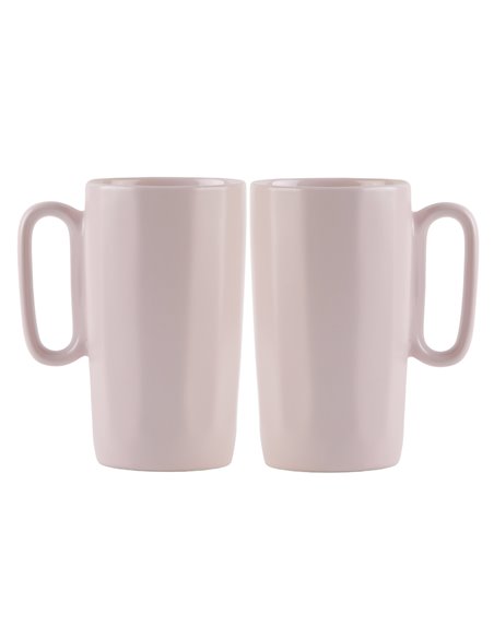 2 ceramic mugs with handle 330 ml różowe FUORI 30060