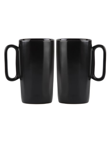 2 ceramic mugs with handle 330 ml czarne FUORI 30084