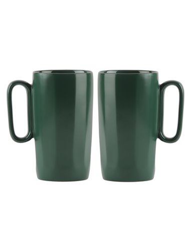 2 ceramic mugs with handle 330 ml zielone FUORI 30091