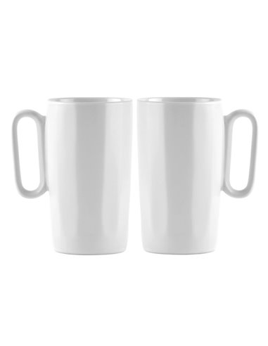 2 ceramic mugs with handle 330 ml białe FUORI 30152