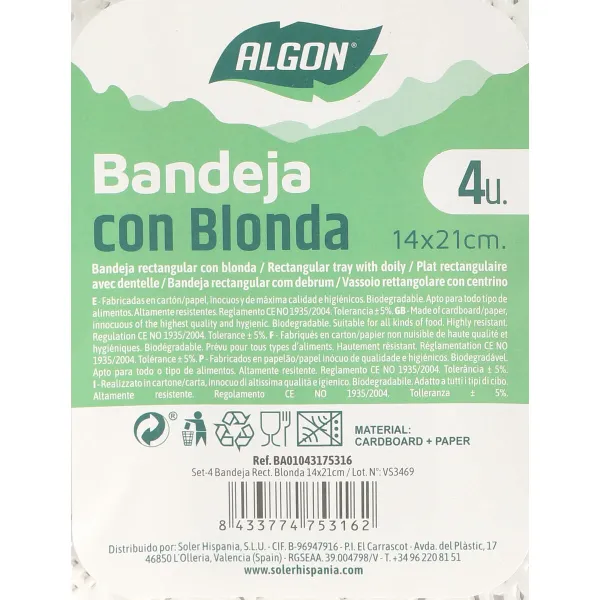 Kūkas statīvs Algon Balts 15 x 22 x 1 cm (4 Daudzums) (48 gb.)