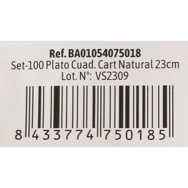 Plāksņu komplekts Algon Vienreizējas lietošanas Balts Kartons Kvadrāta 23 cm (10 gb.)