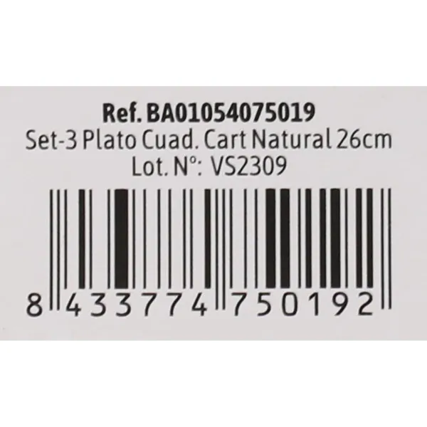 Plate set Algon Disposable White Cardboard Squared 26 cm (36 Units)