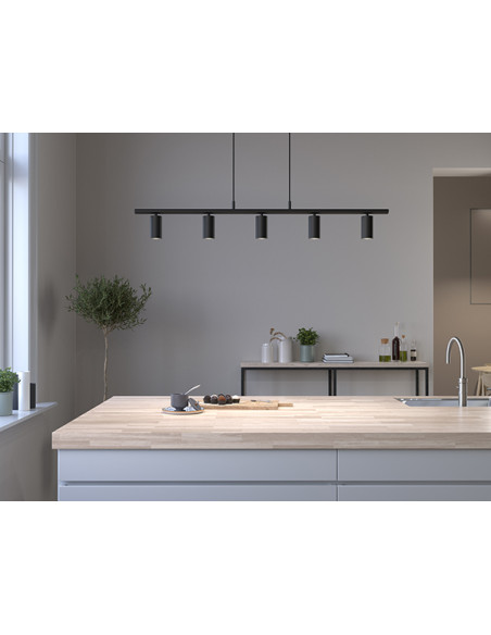 Lucy linear pendant 5 flat black GU10