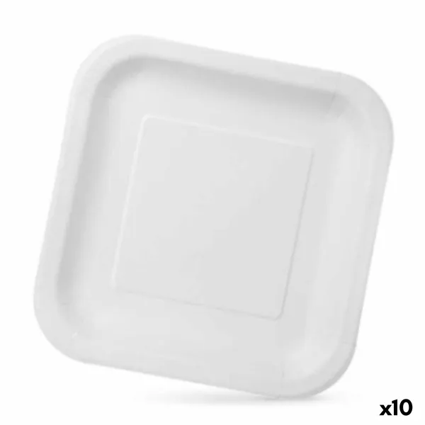 Plāksņu komplekts Algon Vienreizējas lietošanas Balts Kartons 23 x 23 x 1,5 cm (10 gb.)