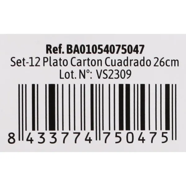 Lautassetti Algon Kertakäyttöinen Valkoinen Kartonki 26 cm (36 Osaa)