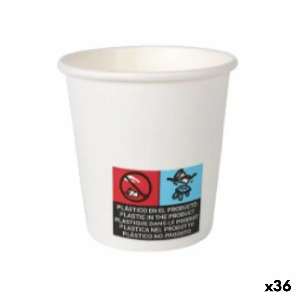 Glāžu komplekts Algon Kartons Vienreizējas lietošanas Balts 36 Vienības 80 ml (50 Daudzums)