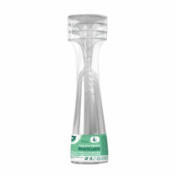 Kierrätettävät kuohuviinilasit Algon Läpinäkyvä 24 osaa 150 ml (4 Kappaletta)