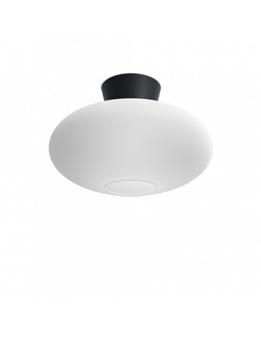 Bullo XL ceiling D380 flat black/opal glass E27