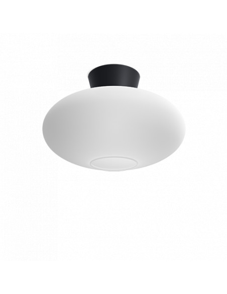 Bullo XL ceiling D380 flat black/opal glass E27