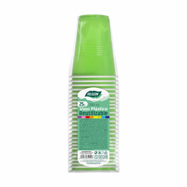 Vairākkārt lietojamu glāžu komplekts Algon Zaļš 24 gb. 250 ml (25 Daudzums)