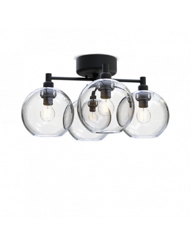 Gloria ceiling D460 black/clear glass E14