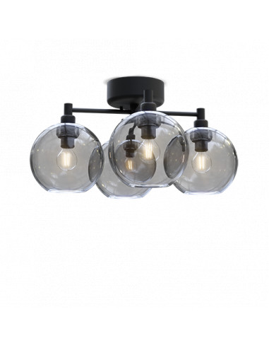 Gloria ceiling D460 black/smoked glass E14