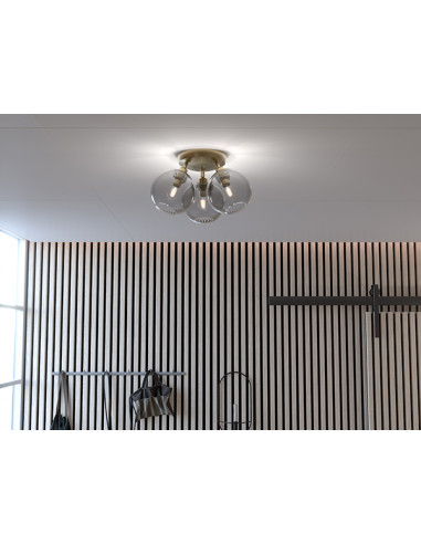 Gloria ceiling D330 brass/clear glass E14