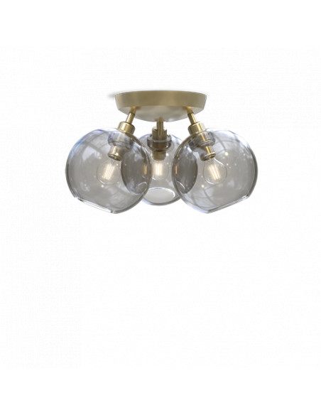 Gloria ceiling D330 brass/smoked glass E14