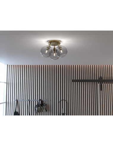 Gloria ceiling D330 brass/smoked glass E14