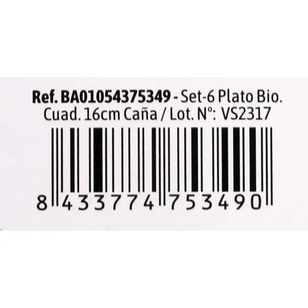 Plāksņu komplekts Algon Vienreizējas lietošanas Balts Cukurniedre Kvadrāta 16 cm (24 gb.)