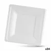 Plāksņu komplekts Algon Vienreizējas lietošanas Balts Cukurniedre Kvadrāta 20 cm (24 gb.)