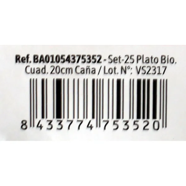 Plāksņu komplekts Algon Vienreizējas lietošanas Balts Cukurniedre Kvadrāta 20 cm (12 gb.)