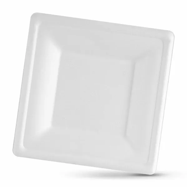 Lautassetti Algon Kertakäyttöinen Valkoinen Sokeriruoko Neliö 26 cm (24 osaa)