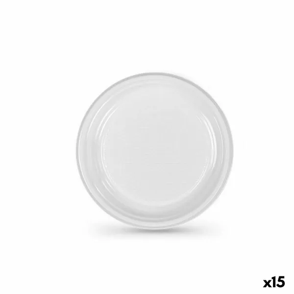 Vairākkārt lietojamu šķīvju komplekts Algon Balts Plastmasa 17 x 17 x 1,5 cm (36 Vienības)