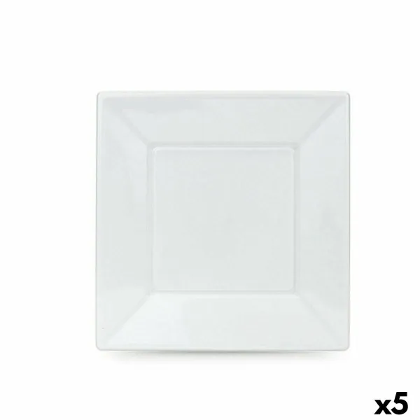 Vairākkārt lietojamu šķīvju komplekts Algon Balts Plastmasa 23 x 23 x 1,5 cm (36 Vienības)