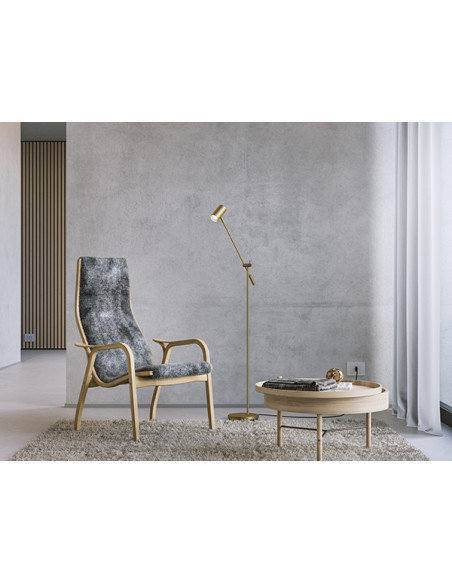 Tyson floor lamp tilt matt polished brass GU10 