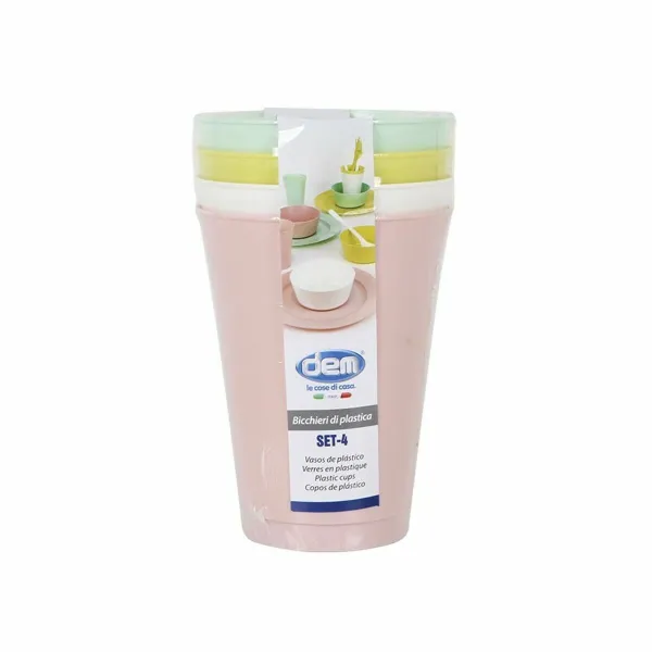 Glāžu komplekts Dem   Daudzkrāsains polipropilēns 4 Daudzums 230 ml (24 gb.)