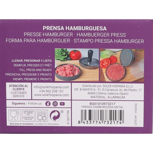 Burger Spauda Quttin Metalinis Sidabras 12 x 9 cm
