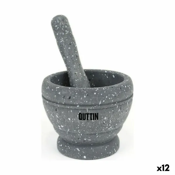 Кухонная ступка Quttin Пластик 11 x 9 cm Чёрный (12 штук)