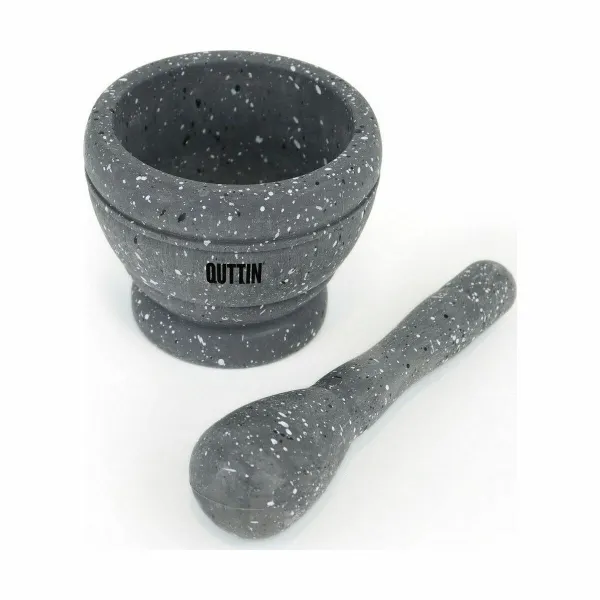 Кухонная ступка Quttin Пластик 11 x 9 cm Чёрный (12 штук)