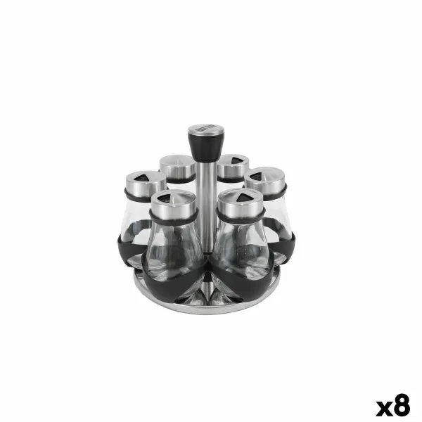 Nerūdijančio plieno prieskonių stovas Quttin 17,8 X 17,8 X 16,3 CM (6 Dalys) (8 vnt.)