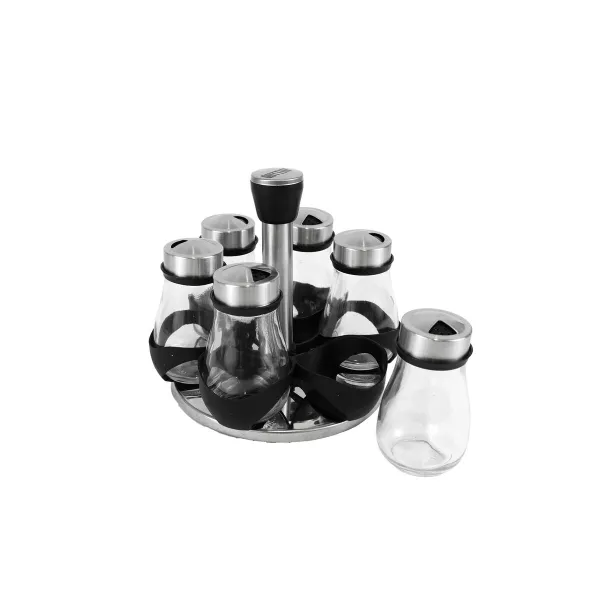 Stainless Steel Spice Rack Quttin 17,8 X 17,8 X 16,3 CM (6 Pieces) (8 Units)