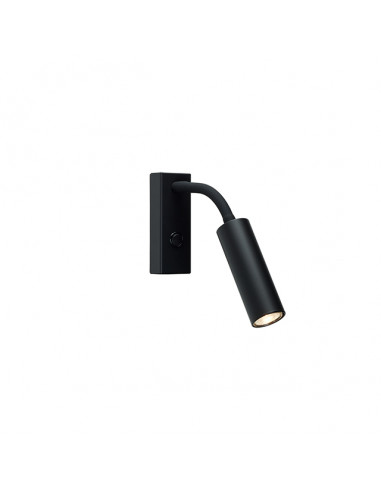 Cato Slim wall lamp flex flat black GU10 mini