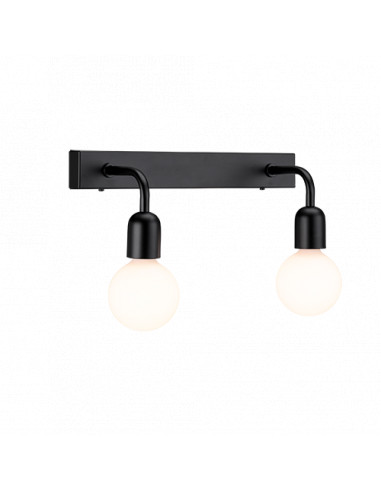 Regal wall lamp 2 IP44 flat black E27