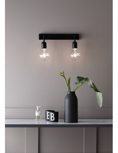 Regal wall lamp 2 IP44 flat black E27