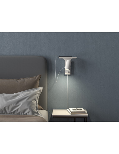 Tyson wall lamp USB left white structure GU10