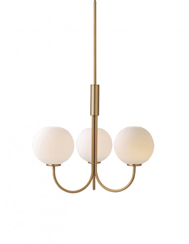 Ballon chandelier satin brass G9