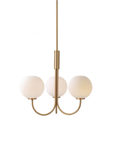 Ballon chandelier satin brass G9