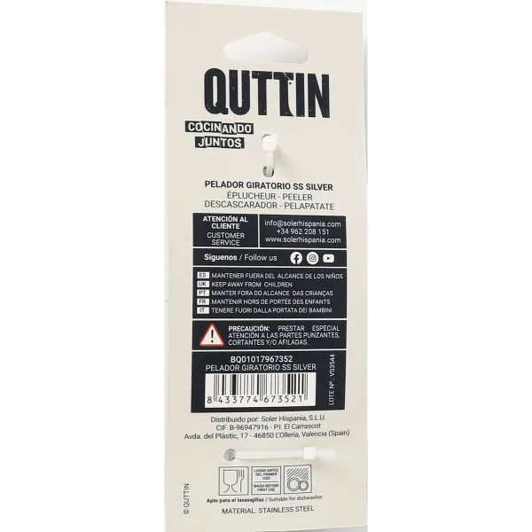 Поворотная овощечистка Quttin (17 x 7 cm) Нержавеющая сталь 17 x 7 x 2 cm (12 штук)
