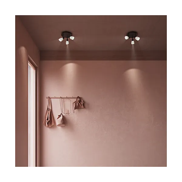 Prožektorid Cut 3 ümmargust lampi must/opaalklaas