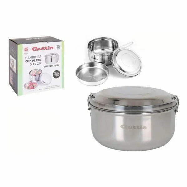 Apvali pietų dėžutė su dangteliu Quttin Nerūdijantis plienas Plienas 17 cm (12 vnt.) (Ø 17 cm)
