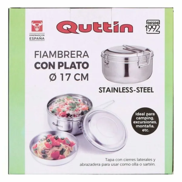 Apvali pietų dėžutė su dangteliu Quttin Nerūdijantis plienas Plienas 17 cm (12 vnt.) (Ø 17 cm)