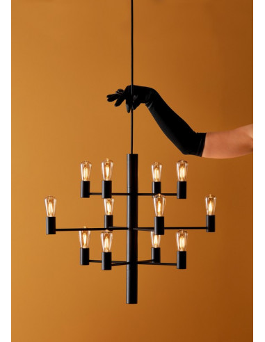 Manola chandelier 12 black E14