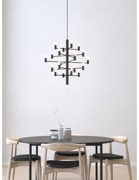 Manola chandelier 20 black E14