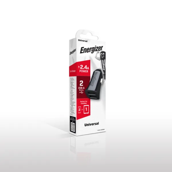 Energizer Classic - Car charger 2x USB-A 2.4A 12W (Black)
