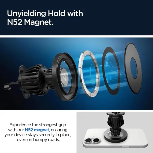 Spigen MFT13 Magnetic Dashboard & Vent Car Mount - Magnetic Car Holder MagSafe (Black)