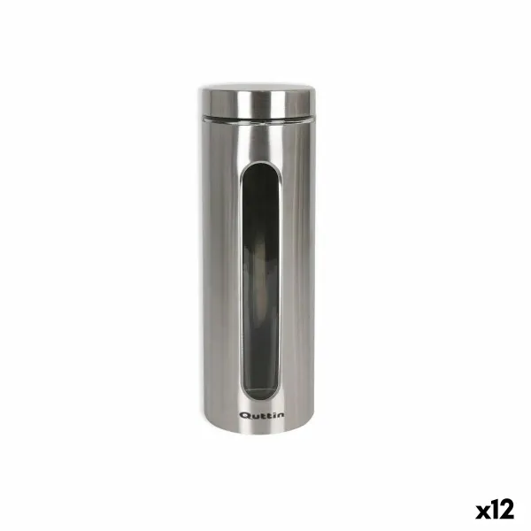 Stiklainis Quttin Skaidrus Sidabras stiklas Plienas 2,2 L 10 x 10 x 30,5 cm (12 vnt.)