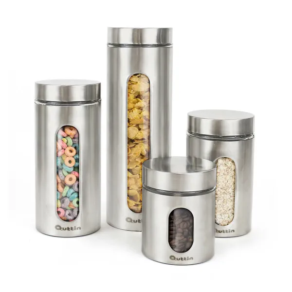Stiklainis Quttin Skaidrus Sidabras stiklas Plienas 2,2 L 10 x 10 x 30,5 cm (12 vnt.)