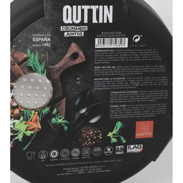 Сковорода Quttin Gastro Чёрный Оранжевый 43 x 25 x 5 cm (6 штук)